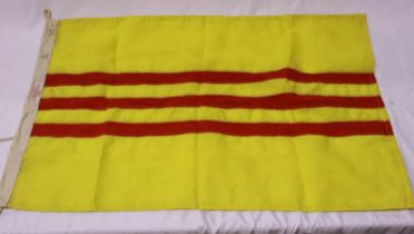 Vietnam War period South Vietnam flag 65 x 95 cm with makers label, dated 1970. UK P&P Group 1 (£