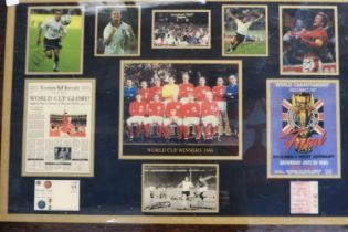 *** WITHDRAWN ***An England Football Club montage of facsimile ephemera, some bearing