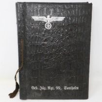 German WWII military presentation photograph album with contents. UK P&P Group 1 (£16+VAT for the