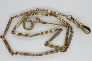 9ct gold watch chain, L: 34 cm, 6.4g. UK P&P Group 1 (£16+VAT for the first lot and £2+VAT for