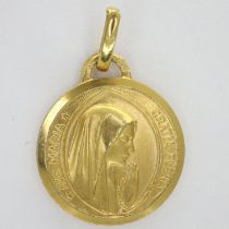 French 8ct gold Ave Maria pendant, H: 20 mm, 1.6g. UK P&P Group 0 (£6+VAT for the first lot and £1+