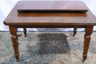Victorian walnut wind out dining table with one additional leaf, 125 x 106 (closed). Not available