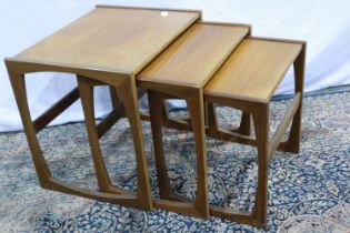 G plan nest of three graduating occasional table, Largest 53 x 43 x 49cm. Not available for in-house