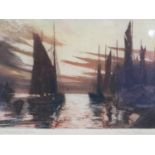 Joseph Frank Pimm ARSBA (20th century): pencil signed artists proof aquatint etching, evening