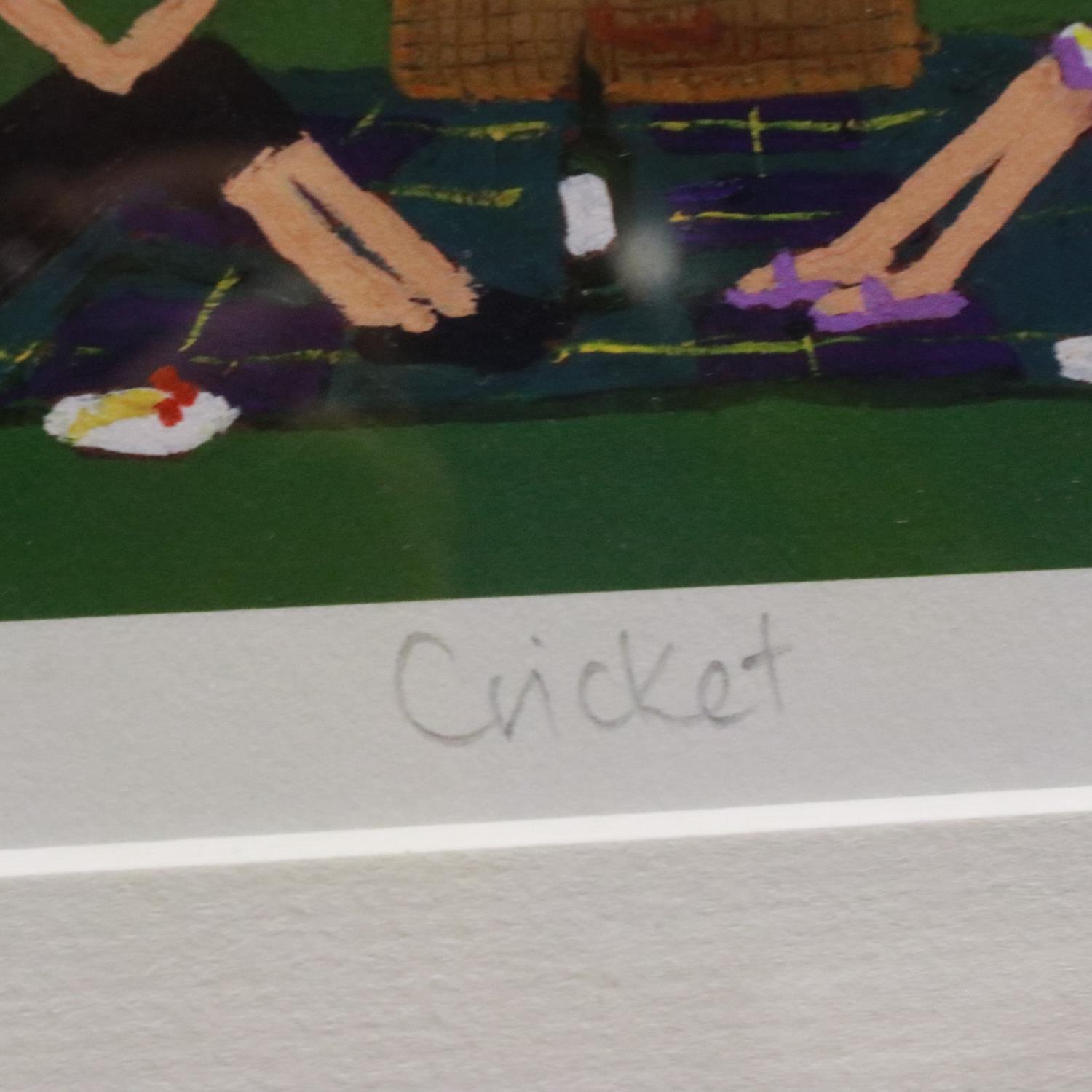 Louise Braithwaite (contemporary): artist signed limited edition lithograph, Cricket 167/195, 38 x - Image 4 of 6