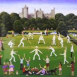 Louise Braithwaite (contemporary): artist signed limited edition lithograph, Cricket 167/195, 38 x