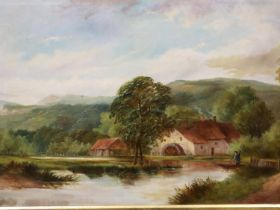 Attributed to Benjamin William Leader (1831 - 1923): oil on canvas, Mill Slide nr Lynton Devon,