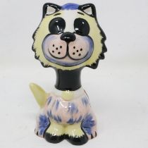 Lorna Bailey cat, Muppet, no chips or cracks, H: 13 cm. UK P&P Group 1 (£16+VAT for the first lot