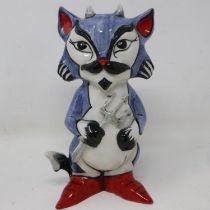 Lorna Bailey devil cat, no chips or cracks, H: 14 cm. UK P&P Group 1 (£16+VAT for the first lot