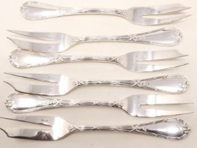 Set of six Christofle silver plated crustacean forks. UK P&P Group 1 (£16+VAT for the first lot