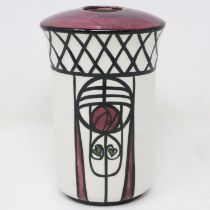 Lorna Bailey Old Ellgreave Pottery bud vase decorated in the Charles Rennie Mackintosh manner, no