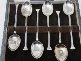 Set of six hallmarked silver coffee spoons by J.G & Co, 44g, boxed. UK P&P Group 1 (£16+VAT for