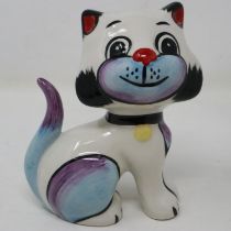 Lorna Bailey cat, Queenie, no chips or cracks, H: 13 cm. UK P&P Group 1 (£16+VAT for the first lot