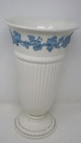 Tall Wedgwood Queensware vase, no chips or cracks, H: 37 cm. UK P&P Group 3 (£30+VAT for the first