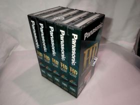 Panasonic E-180 VHS cassettes, sealed in packaging. UK P&P Group 1 (£16+VAT for the first lot and £