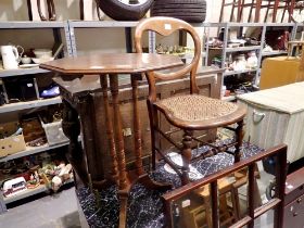 Two tier square occasional table and a Samsonite hard briefcase. Not available for in-house P&P.