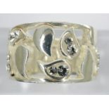 925 silver ring by B.B & Co, set with cubic zirconia, size O. UK P&P Group 1 (£16+VAT for the