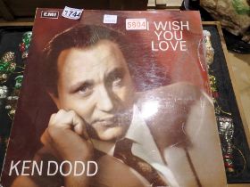 Signed Ken Dodd LP: I wish you love. Not available for in-house P&P