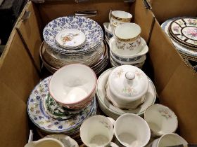 Quantity of mixed ceramics, plates mugs dishes etc. Not available for in-house P&P