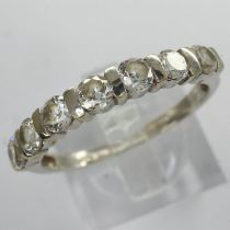 9ct gold half eternity ring set with cubic zirconia, size R, 2.2g. UK P&P Group 0 (£6+VAT for the