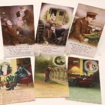 Six Bamforth WWI postcards. UK P&P Group 1 (£16+VAT for the first lot and £2+VAT for subsequent