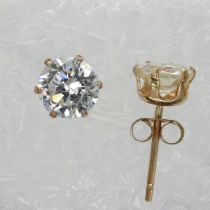 Pair of 9ct gold stone set stud earrings, 0.6g. UK P&P Group 1 (£16+VAT for the first lot and £2+VAT