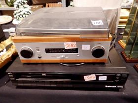 Derens stereo integrated turntable ampli-tuner. All electrical items in this lot have been PAT