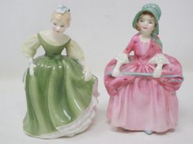Two Royal Doulton figurines, Fair Maiden HN2211 and Bo-Peep HN1811, no chips or cracks, largest H: