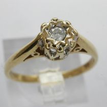 9ct gold diamond solitaire ring, size K/L, 1.6g. UK P&P Group 0 (£6+VAT for the first lot and £1+VAT