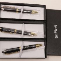 Three Gamages ballpoint pens, boxed. UK P&P Group 1 (£16+VAT for the first lot and £2+VAT for