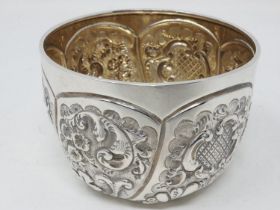 Hallmarked silver bowl, London assay, D: 80 mm, 64g, there are some dents to silver and slight