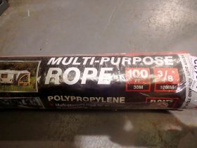 New unused 100ft of polypropylene rope. Not available for in-house P&P