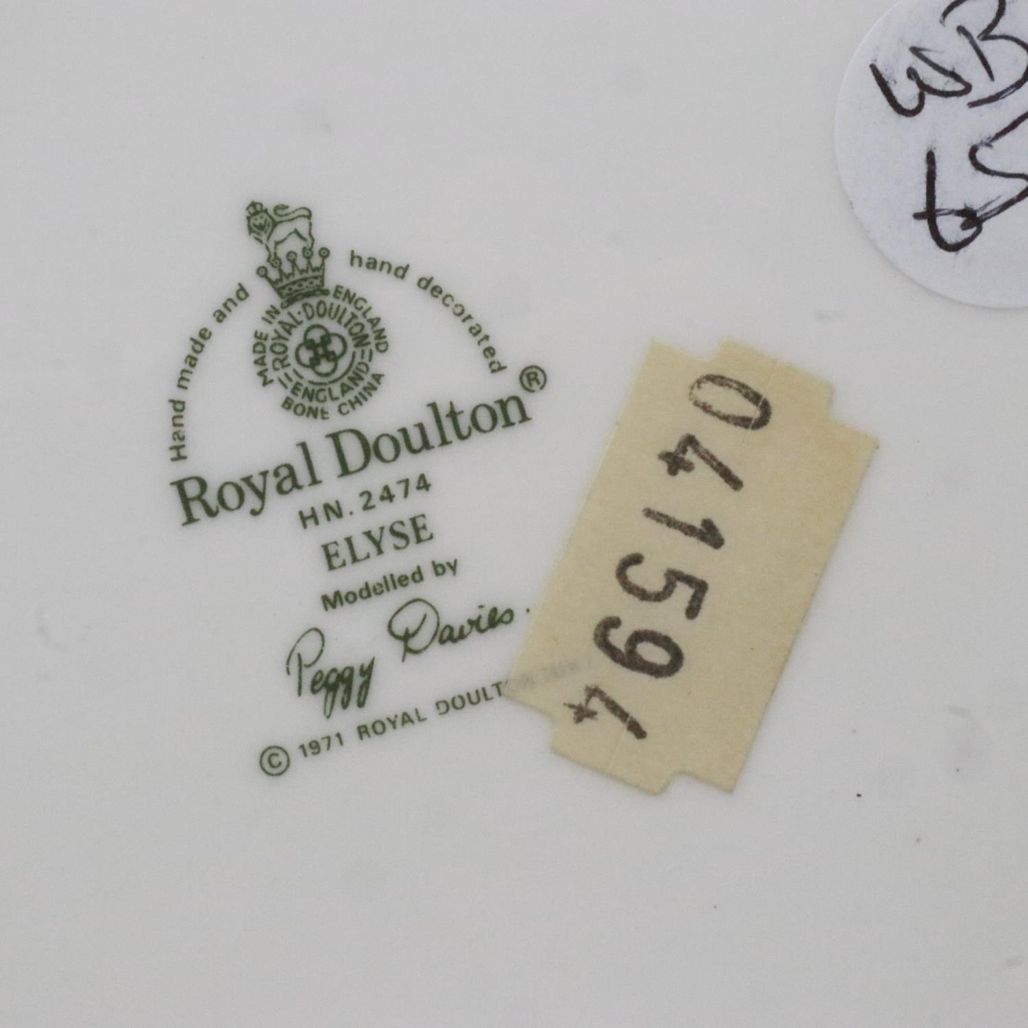 Royal Doulton figurine, Elyse HN2474, no chips or cracks, H: 14 cm. UK P&P Group 2 (£20+VAT for - Image 3 of 3