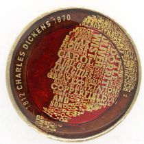 2012 enamelled £2 coin, Charles Dickens. UK P&P Group 0 (£6+VAT for the first lot and £1+VAT for