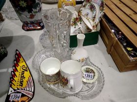 Small quantity of ceramic and glass including Royal Commemorative ware. Not available for in-house