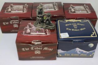 Five Myth & Magic figurines by The Tudor Mint. UK P&P Group 2 (£20+VAT for the first lot and £4+