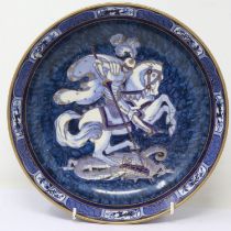 Large Keeling and Co Losol Ware George and the Dragon bowl, no cracks or chips, D: 27 cm. UK P&P