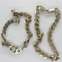 Two 925 silver bracelets, largest L: 18 cm. UK P&P Group 1 (£16+VAT for the first lot and £2+VAT for