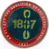 2007 enamelled £2 coin, 1807 Abolition of the Slave Trade. UK P&P Group 1 (£16+VAT for the first lot