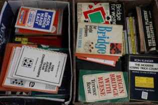 Two shelves of Bridge books, various genres. Not available for in-house P&P