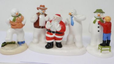 Three Coalport Characters figurines from The Snowman Collection, including Line Dancing limited