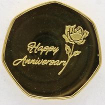 Commemorative 50p coin, Happy Anniversary. UK P&P Group 1 (£16+VAT for the first lot and £2+VAT