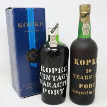 Two bottles of Kopke port. UK P&P Group 2 (£20+VAT for the first lot and £4+VAT for subsequent lots)