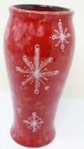 Anita Harris snowflake vase, signed in gold, no cracks or chips, H: 19 cm. UK P&P Group 2 (£20+VAT