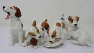Four Royal Doulton dogs, no cracks or chips, largest H: 10 cm. UK P&P Group 1 (£16+VAT for the first