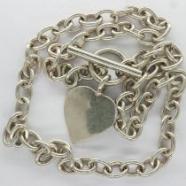 925 silver T-bar neck chain, L: 36 cm. UK P&P Group 1 (£16+VAT for the first lot and £2+VAT for