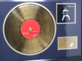 Elvis Presley 24ct gold disc, Burning Love, limited edition 41/1500. Not available for in-house P&P