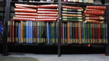 Two shelves of The Great Writers hardback fiction books. Not available for in-house P&P