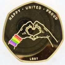 Commemorative 50p coin, LGBT Pride. UK P&P Group 1 (£16+VAT for the first lot and £2+VAT for