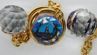 Three early Swarovski keyrings featuring the Chester clock, commissioned by a Chester Jeweller. UK